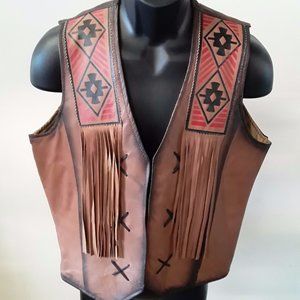 Southwestern Style Leather Vest